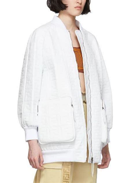 bomber fendi bianco|Forever Fendi Bomber Jacket .